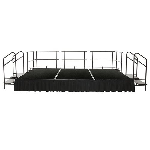 AmTab Fixed Height Stage Set - Polypropylene Top - 8'W x 16'L x 2'H (96"W x 192"L x 24"H) (AmTab AMT-STS081624P) - SchoolOutlet