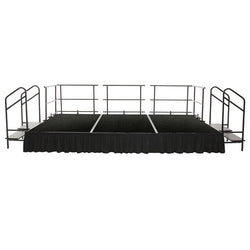 AmTab Fixed Height Stage Set - Polypropylene Top - 8'W x 16'L x 2'H (96"W x 192"L x 24"H)  (AmTab AMT-STS081624P)