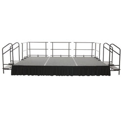 AmTab Fixed Height Stage Set - Carpet Top - 12'W x 24'L x 2'H (144"W x 288"L x 24"H)  (AmTab AMT-STS122424C)