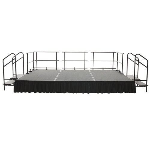 AmTab Fixed Height Stage Set - Carpet Top - 12'W x 32'L x 2'H (144"W x 384"L x 24"H) (AmTab AMT-STS123224C) - SchoolOutlet