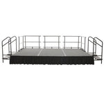 AmTab Fixed Height Stage Set - Carpet Top - 12'W x 32'L x 2'H (144