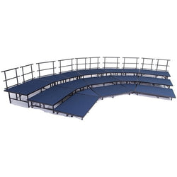 AmTab Fixed Height Riser Set - Carpet Top - 3 Levels - 12'W x 24'L x 2'H (144"W x 288"L x 24"H)  (AmTab AMT-STSB483C)