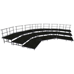AmTab Fixed Height Riser Set - Polypropylene Top - 3 Levels - 9'W x 24'L x 2'H (108"W x 288"L x 24"H)  (AmTab AMT-STSC383P)