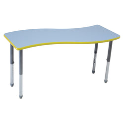 AmTab Whiteboard Table Markerboard Table Dry Erase Table - Activity Legs - Wave - 42"W x 48"L  (AmTab AMT-WAAW484D)
