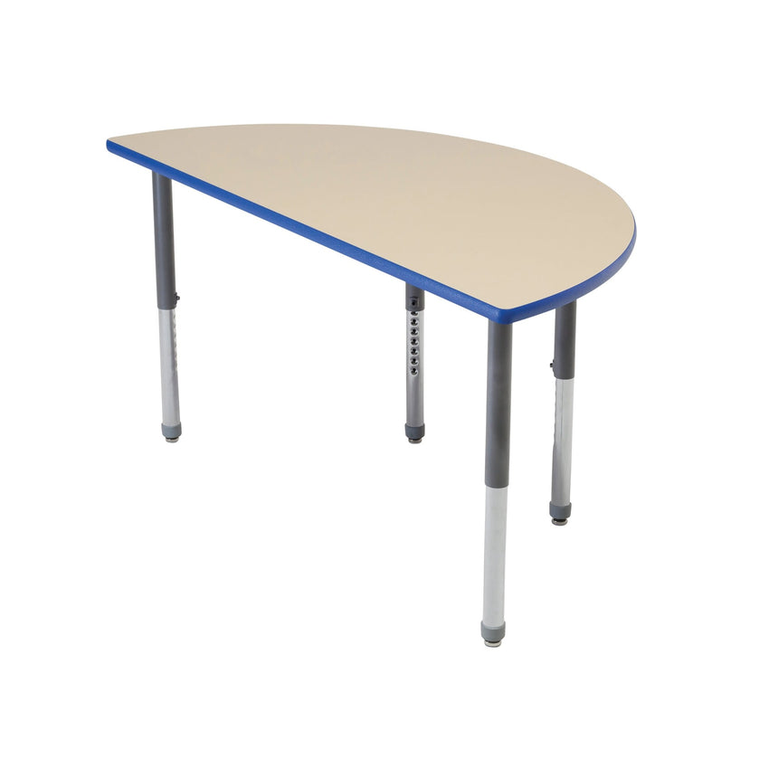 AmTab Whiteboard Table Markerboard Table Dry Erase Table - Activity Legs - Half Round - Half 48" Diameter (AmTab AMT-WAHR48D) - SchoolOutlet
