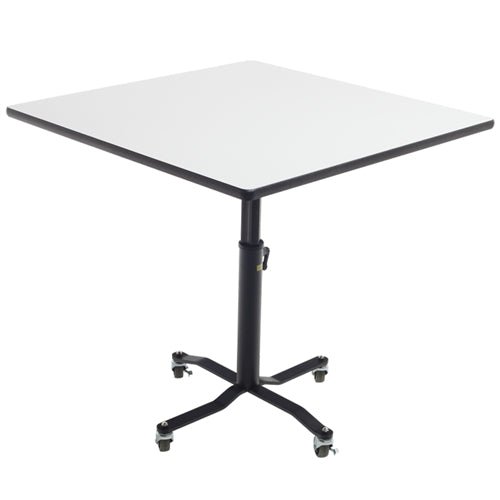 AmTab Whiteboard Table Markerboard Table Dry Erase Table - Mobile E-Z Tilt Caf Table - Square - 36" x 36" x Adjustable 30"H to 42"H (AmTab AMT-WCBSQ36) - SchoolOutlet