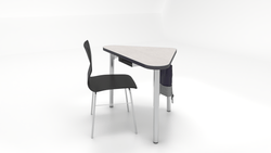 CEF ESTO Triangle Student Desk 41" x 25.25" High-Pressure Laminate Top with Colored T-Molding and Adjustable Height Legs