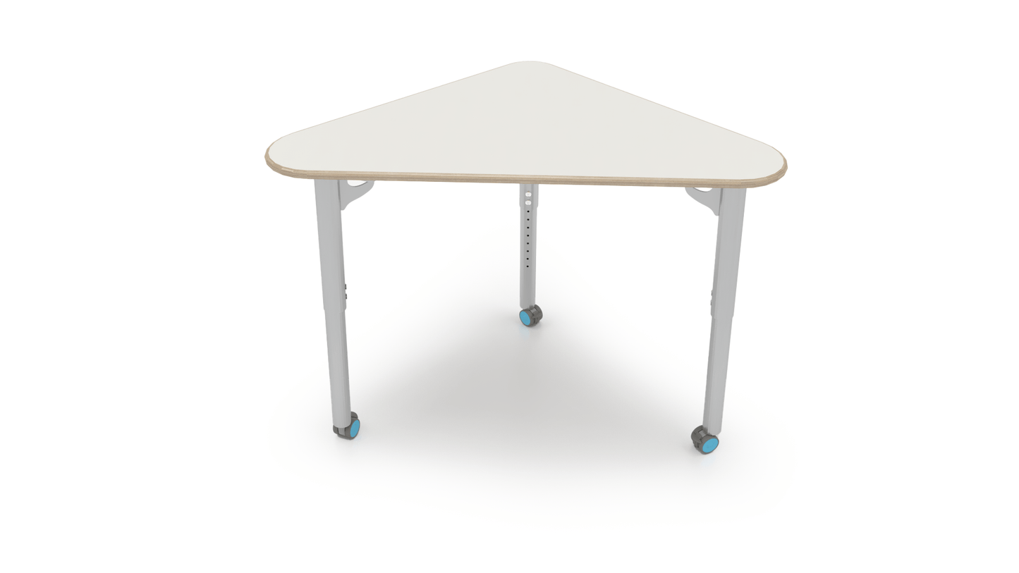 CEF ESTO Triangle Student Desk 41" x 25.25" High-Pressure Laminate Top with Colored T-Molding and Adjustable Height Legs - SchoolOutlet