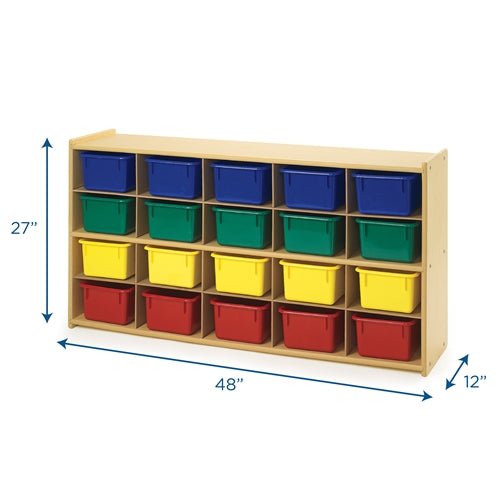 Children's Factory Value Line 20-Tray Cubby Storage with Colored Trays CHI-ANG7153T - SchoolOutlet