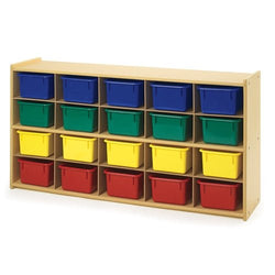 Children's Factory Value Line 20-Tray Cubby Storage with Colored Trays CHI-ANG7153T