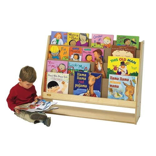 Children's Factory Value Line Birch 4-Shelf Book Display with Storage CHI-ANG9005 - SchoolOutlet