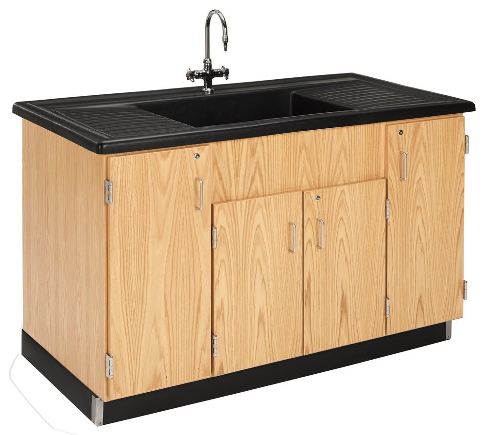 Diversified Woodcrafts Clean-Up Sink - Molded Polyolefin Top - 55-1/2"W x 28"D (Diversified Woodcrafts DIV-3303K) - SchoolOutlet