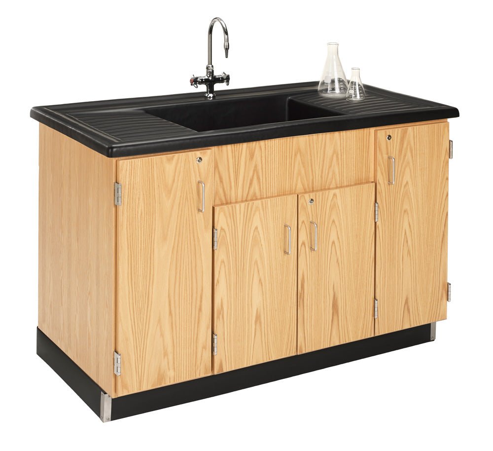 Diversified Woodcrafts Clean-Up Sink - Molded Polyolefin Top - 55-1/2"W x 28"D (Diversified Woodcrafts DIV-3303K) - SchoolOutlet
