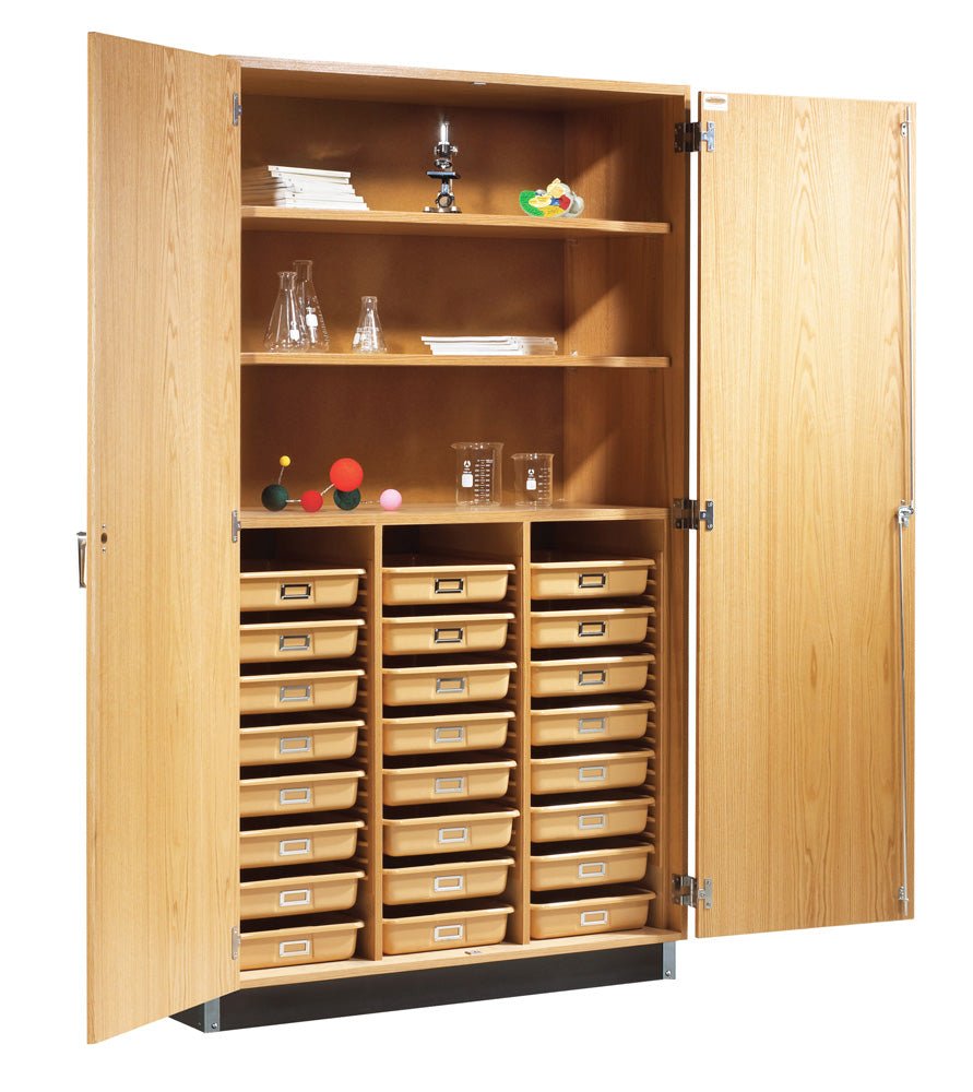 Diversified Woodcrafts Tote Tray & Shelving Storage Cabinet - 48" W x 22" D (Diversified Woodcrafts DIV-351-4822) - SchoolOutlet