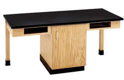 Diversified Woodcrafts 2 Station Table w/ Door & Book Compartments - 66"W x 24"D
