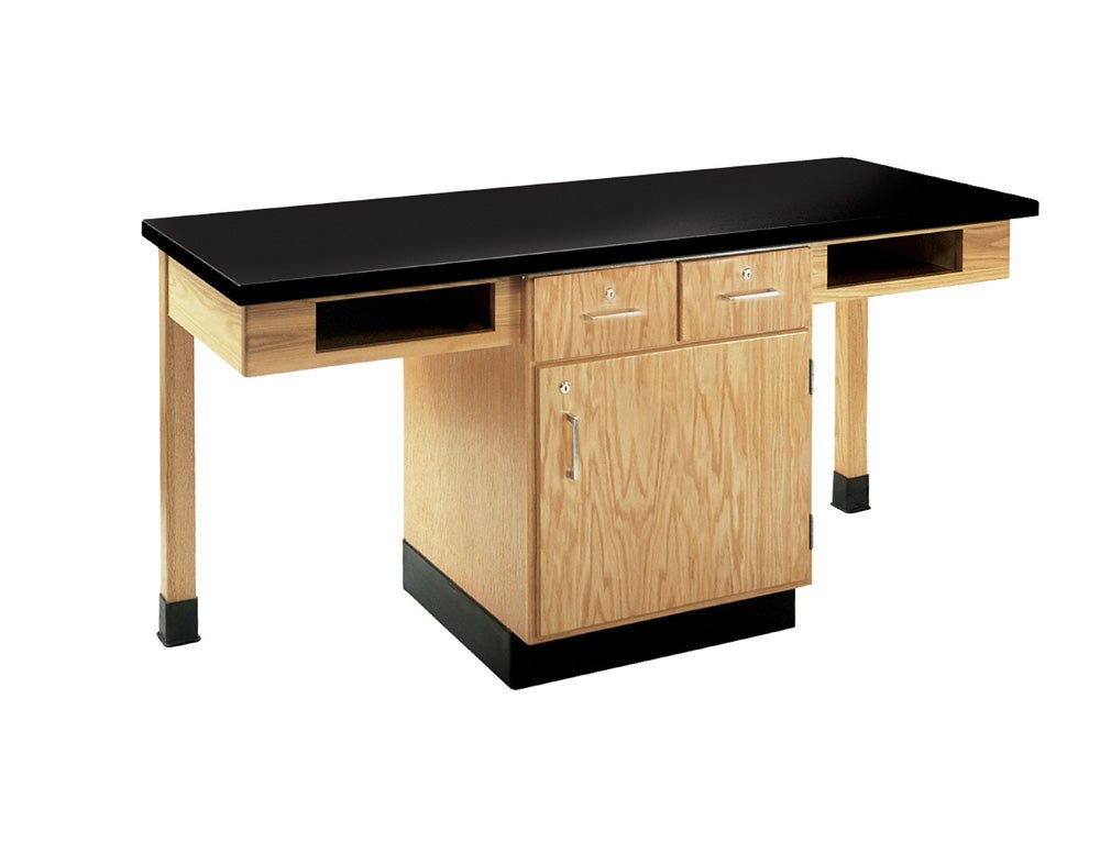 Diversified Woodcrafts 2 Station Table w/ Door, Drawers & Book Compartments - 66"W x 24"D - SchoolOutlet