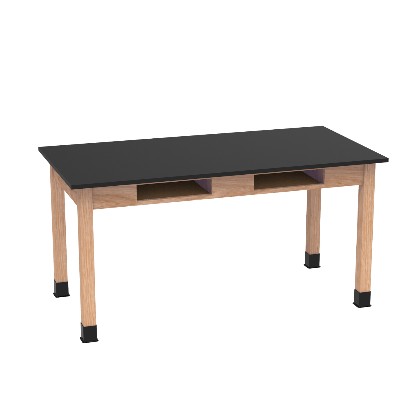 Diversified Woodcrafts Science Table w/ Book Compartment - 60" W x 30" D - Solid Oak Frame and Adjustable Glides - SchoolOutlet