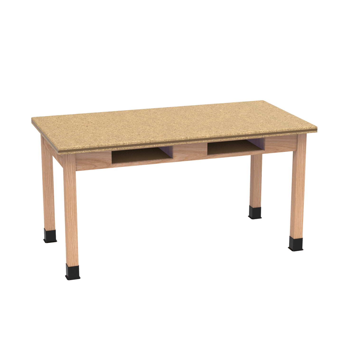 Diversified Woodcrafts Science Table w/ Book Compartment - 54" W x 21" D - Solid Oak Frame and Adjustable Glides - SchoolOutlet