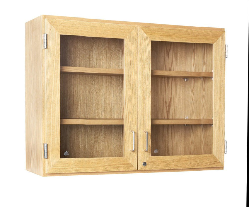 Diversified Woodcrafts Oak Glass Door Wall Storage Cabinet - 48"W x 30"H - SchoolOutlet