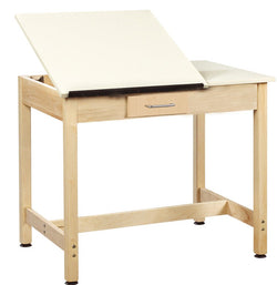 Diversified Woodcrafts Art / Drafting Table w/ 2 Piece Top & Small Drawer - 36"W x 24"D (Diversified Woodcrafts DIV-DT-2SA30)