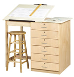 Diversified Woodcrafts 1 Station Art / Drafting Table w/ 6 Drawers - 48