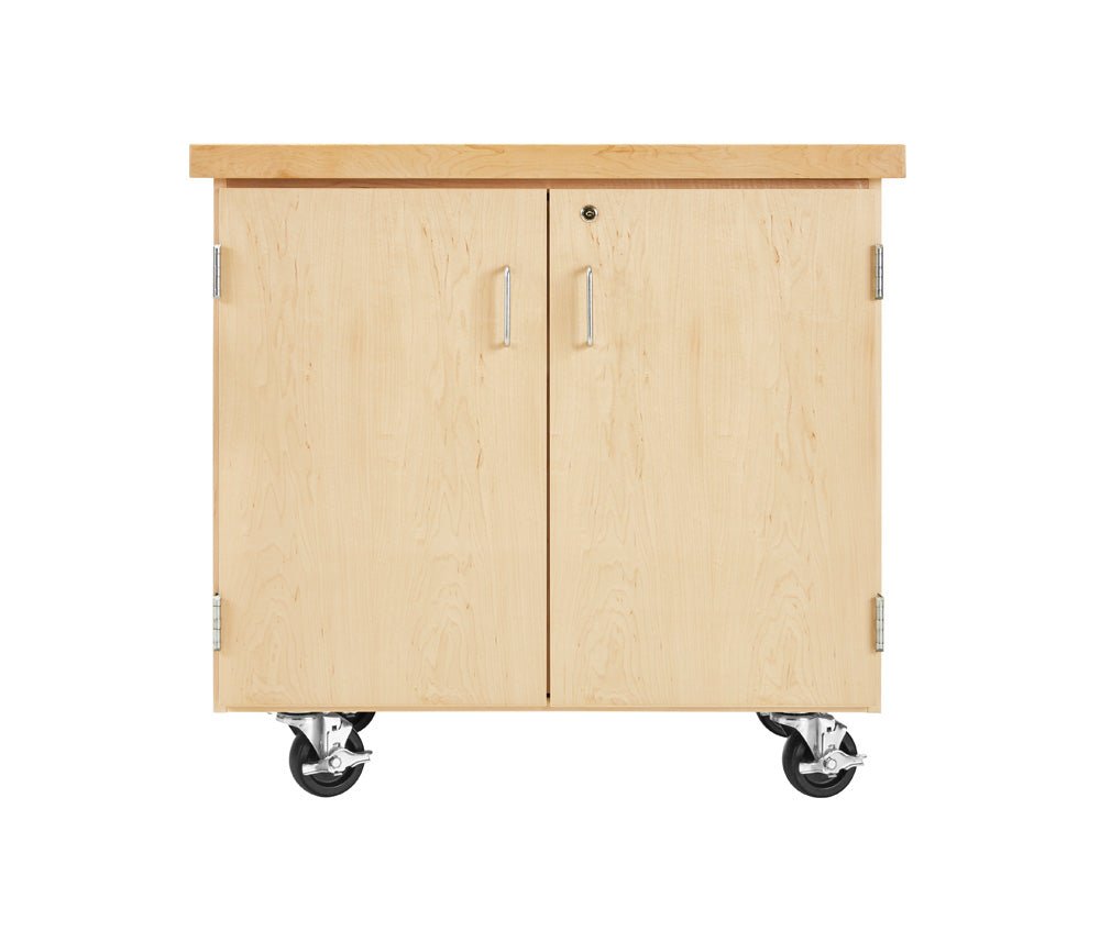 Diversified Woodcrafts Enclosed Mobile Demonstration Cabinet - 36"W x 24"D (Diversified Woodcrafts DIV-EMDC-2436M) - SchoolOutlet