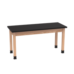 Diversified Woodcrafts Science Table - Plain Apron - 54" W x30" D - Solid Wood Frame and Adjustable Glides