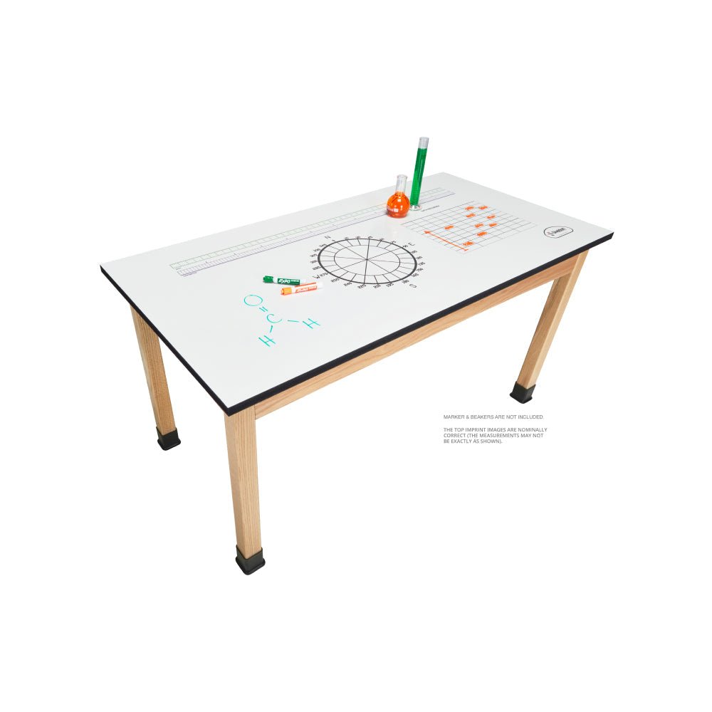 Diversified Woodcrafts Science Table - Plain Apron - 54" W x 42" D - Solid Wood Frame and Adjustable Glides - SchoolOutlet