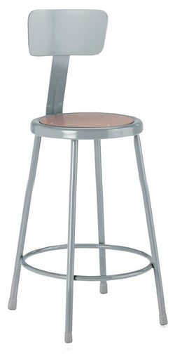Diversified Woodcrafts Steel Stool with Backrest - 24"H (Diversified Woodcrafts DIV-S-24B)
