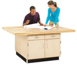 Diversified Woodcrafts 4-Station Wood Workbench with 4 Doors and Drawers - 64