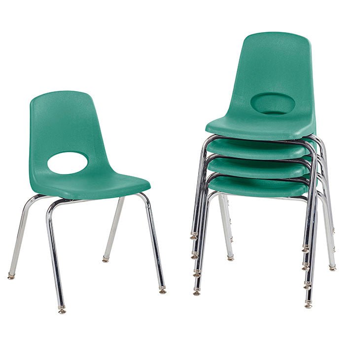 FDP Stackable School Chair, Chrome Legs, Swivel Glide - 18" Seat Height (FDP-10371) - SchoolOutlet