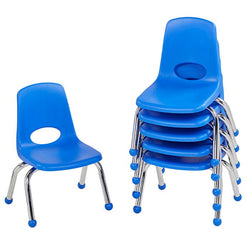 FDP Stackable School Chair, Chrome Legs, Ball Glide - 10" Seat Height (FDP-10355)