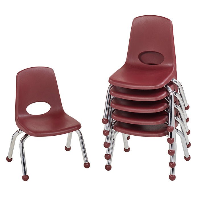 FDP Stackable School Chair, Chrome Legs, Ball Glide - 10" Seat Height (FDP-10355) - SchoolOutlet