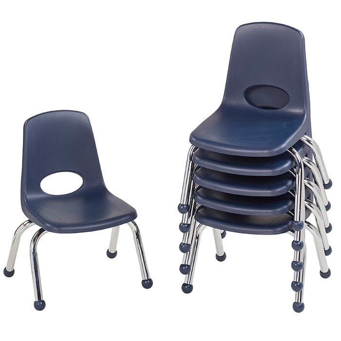 FDP Stackable School Chair, Chrome Legs, Ball Glide - 10" Seat Height (FDP-10355) - SchoolOutlet