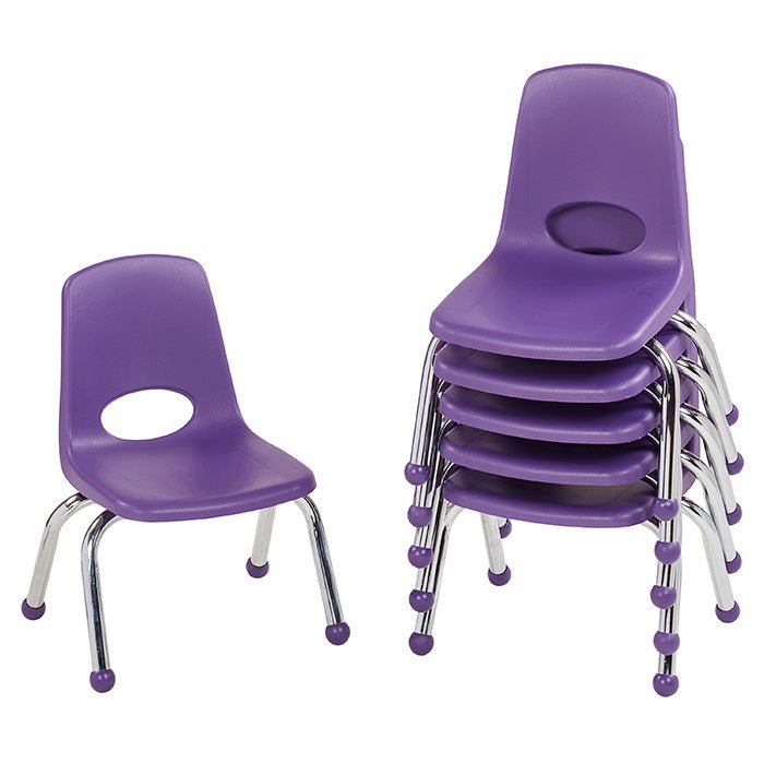 FDP Stackable School Chair, Chrome Legs, Ball Glide - 10" Seat Height (FDP-10355) - SchoolOutlet