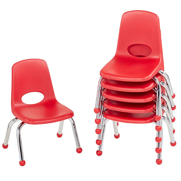 FDP Stackable School Chair, Chrome Legs, Ball Glide - 10" Seat Height (FDP-10355) - SchoolOutlet