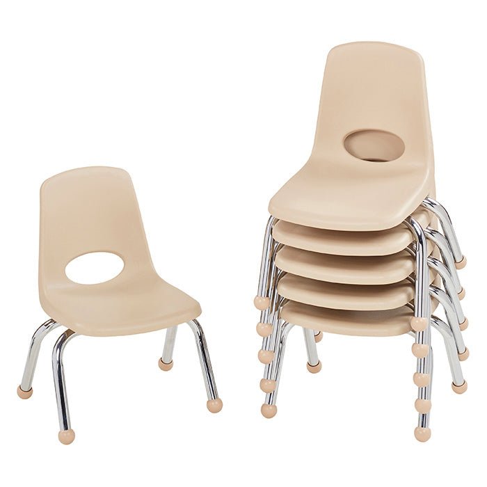 FDP Stackable School Chair, Chrome Legs, Ball Glide - 10" Seat Height (FDP-10355) - SchoolOutlet