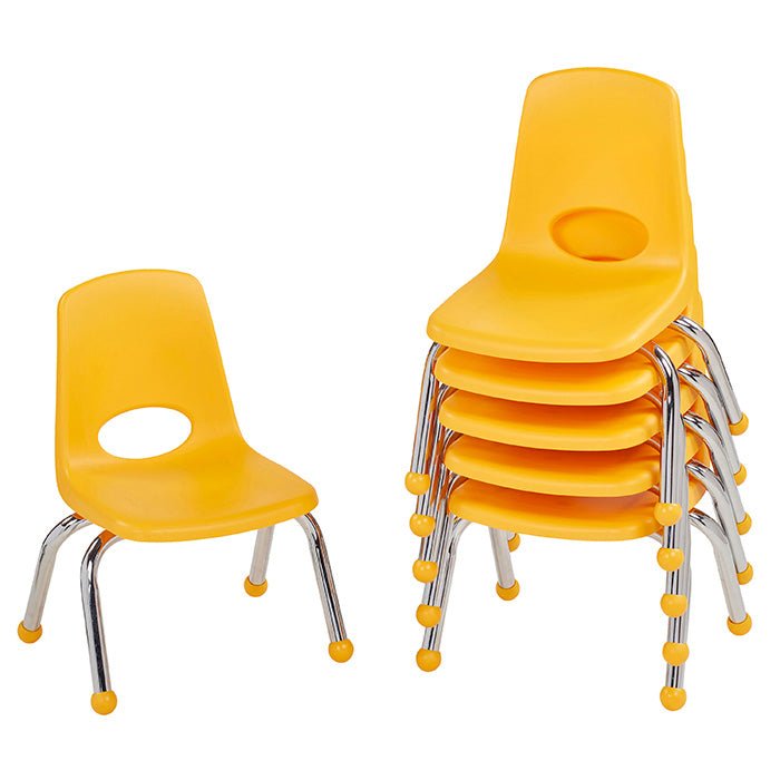 FDP Stackable School Chair, Chrome Legs, Ball Glide - 10" Seat Height (FDP-10355) - SchoolOutlet