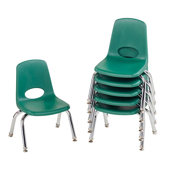 FDP Stackable School Chair, Chrome Legs, Swivel Glide - 10" Seat Height (FDP-10356) - SchoolOutlet