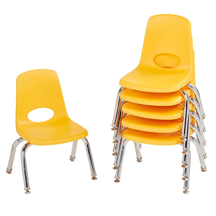 FDP Stackable School Chair, Chrome Legs, Swivel Glide - 10" Seat Height (FDP-10356) - SchoolOutlet