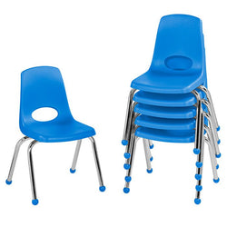 FDP Stackable School Chair, Chrome Legs, Ball Glide - 14" Seat Height (FDP-10363)