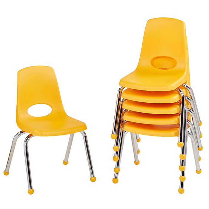 FDP Stackable School Chair, Chrome Legs, Ball Glide - 14" Seat Height (FDP-10363) - SchoolOutlet