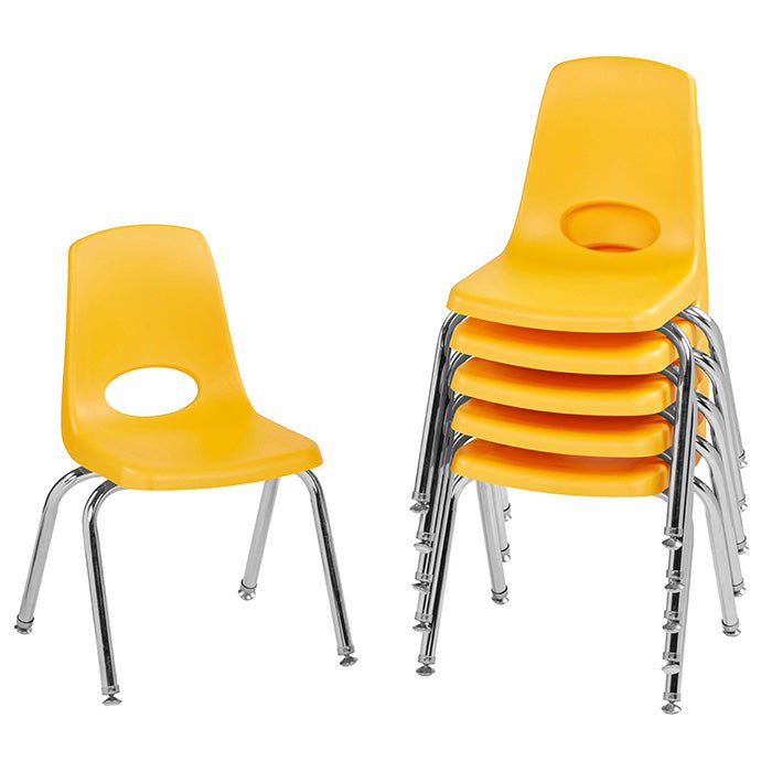 FDP Stackable School Chair, Chrome Legs, Swivel Glide - 14" Seat Height (FDP-10364) - SchoolOutlet
