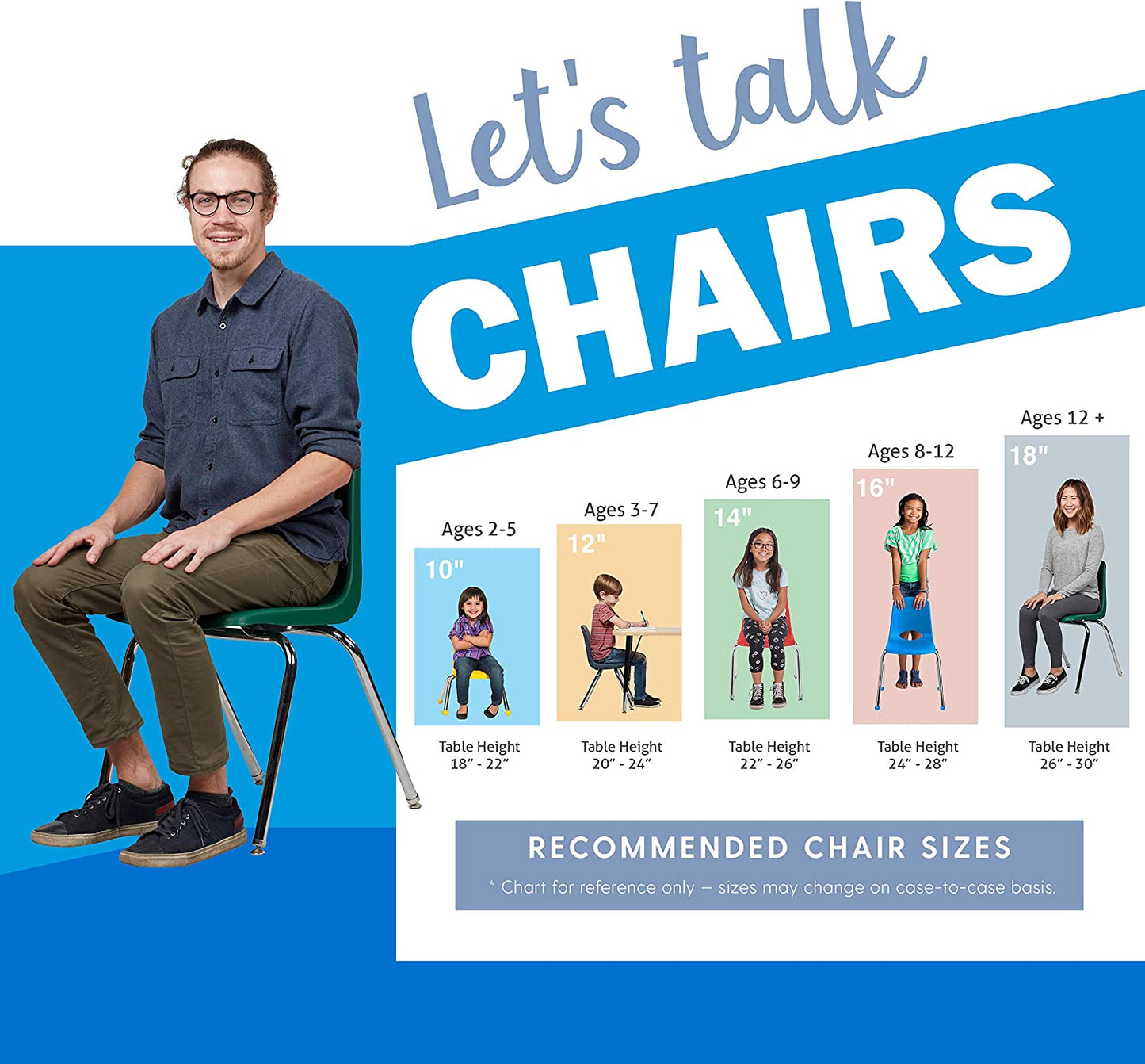 FDP Stackable School Chair, Chrome Legs, Swivel Glide - 14" Seat Height (FDP-10364) - SchoolOutlet