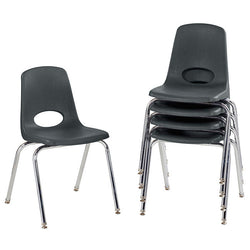 FDP Stackable School Chair, Chrome Legs, Swivel Glide - 18" Seat Height (FDP-10371)