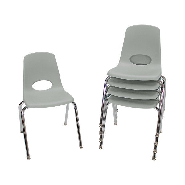 FDP Stackable School Chair, Chrome Legs, Swivel Glide - 18" Seat Height (FDP-10371) - SchoolOutlet