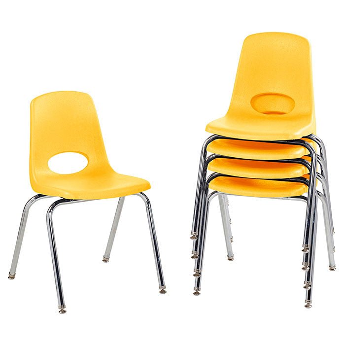 FDP Stackable School Chair, Chrome Legs, Swivel Glide - 18" Seat Height (FDP-10371) - SchoolOutlet