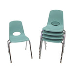FDP Stackable School Chair, Chrome Legs, Swivel Glide - 18