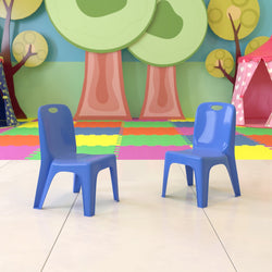 Whitney 2 Pack Plastic Stackable School Chair with Carrying Handle and 11" Seat Height