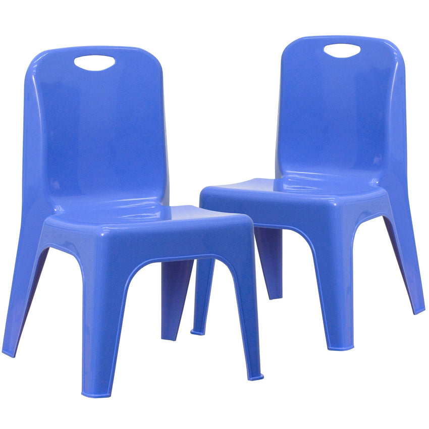 Whitney 2 Pack Plastic Stackable School Chair with Carrying Handle and 11" Seat Height - SchoolOutlet